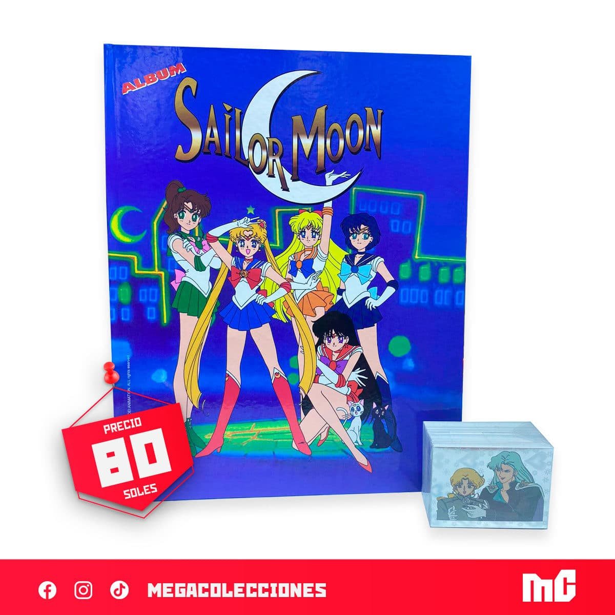 Álbum Tapa Dura Sailormoon (Reedicion Navarrete) + Set completo de figuras para pegar