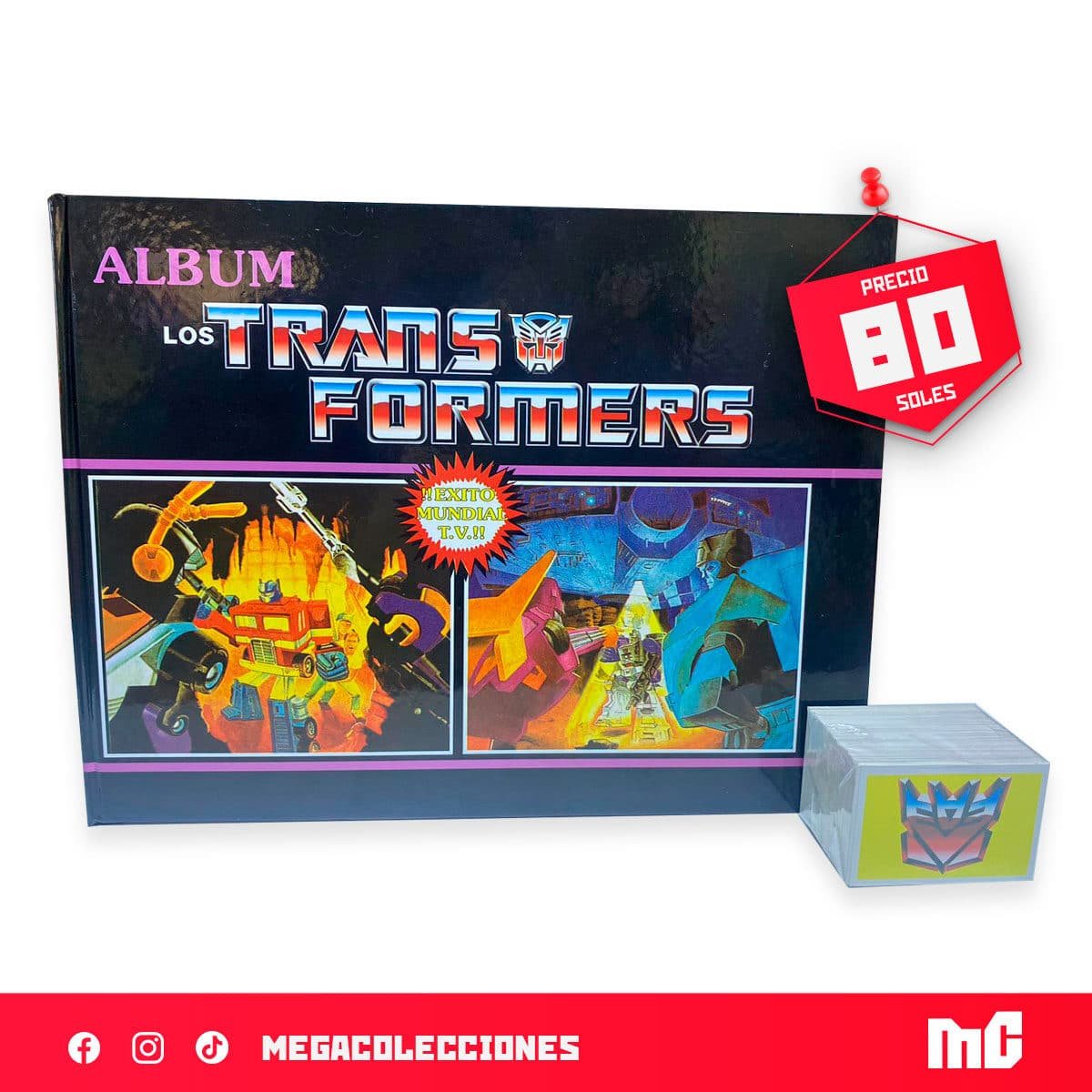 Álbum Los Transformers Tapa Dura + Set completo de figuras para pegar