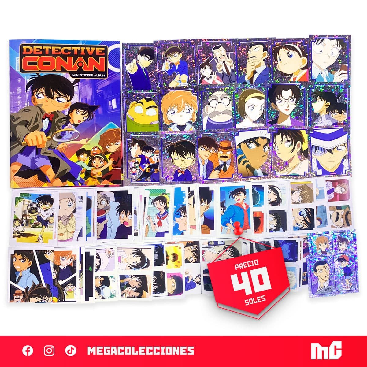 Álbum Detective Conan + Set completo de figuras para pegar