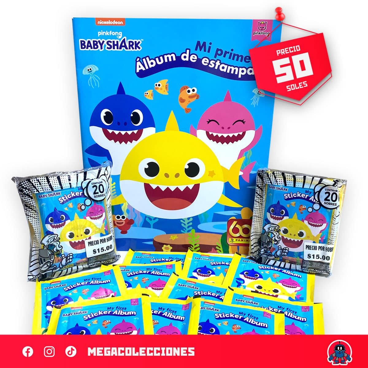 Álbum Tapa Blanda Baby Shark + 50 sobres