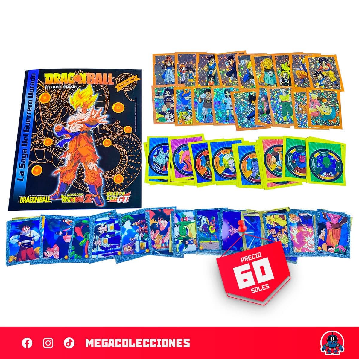 Álbum Dragon Ball "La Saga del Guerrero Dorado" + Set completo de figuras para pegar