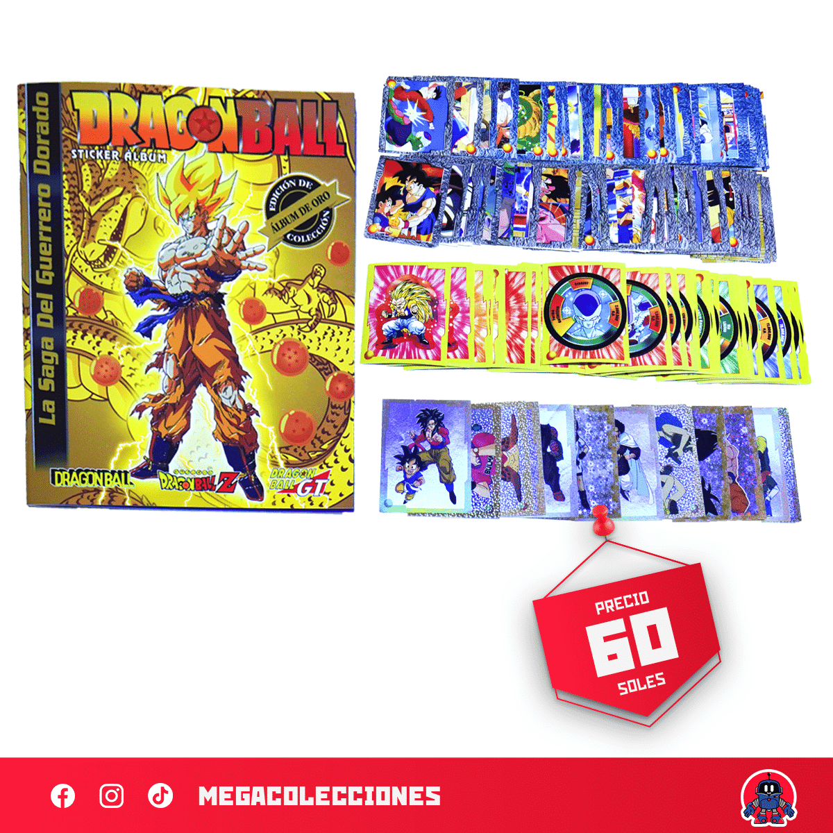 Álbum Guerrero Dorado (Versión Dorada) + Set completo de figuras para pegar