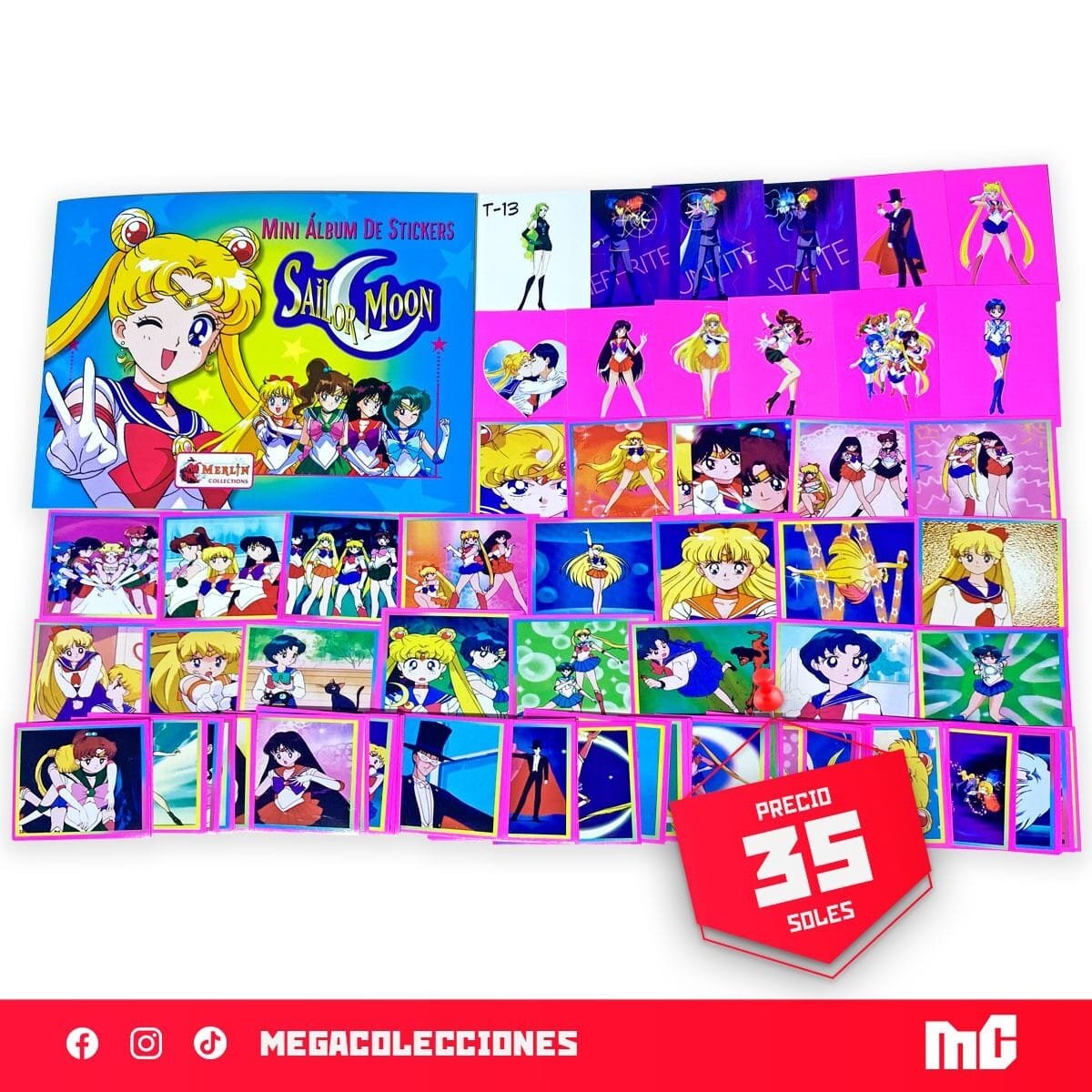 Mini Álbum Sailormoon + Set completo de figuras para pegar