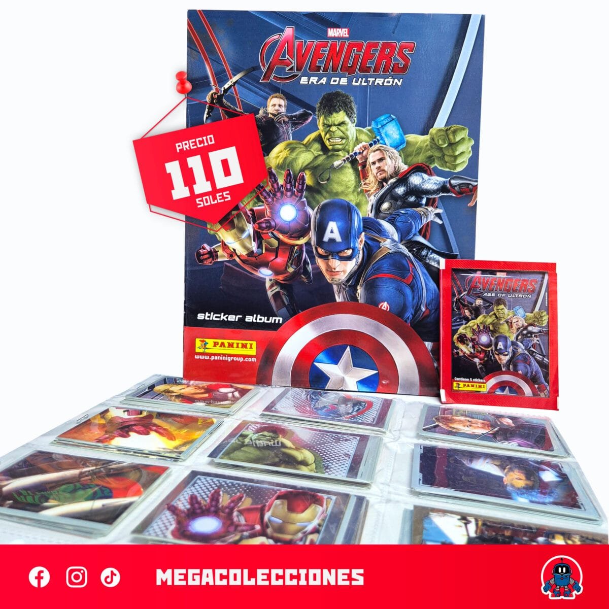 Álbum Avengers "Era de Ultrón" (Panini) + Set completo de figuras para pegar
