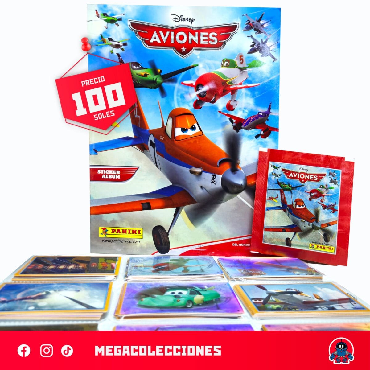 Álbum Aviones (Panini) + Set completo de figuras para pegar