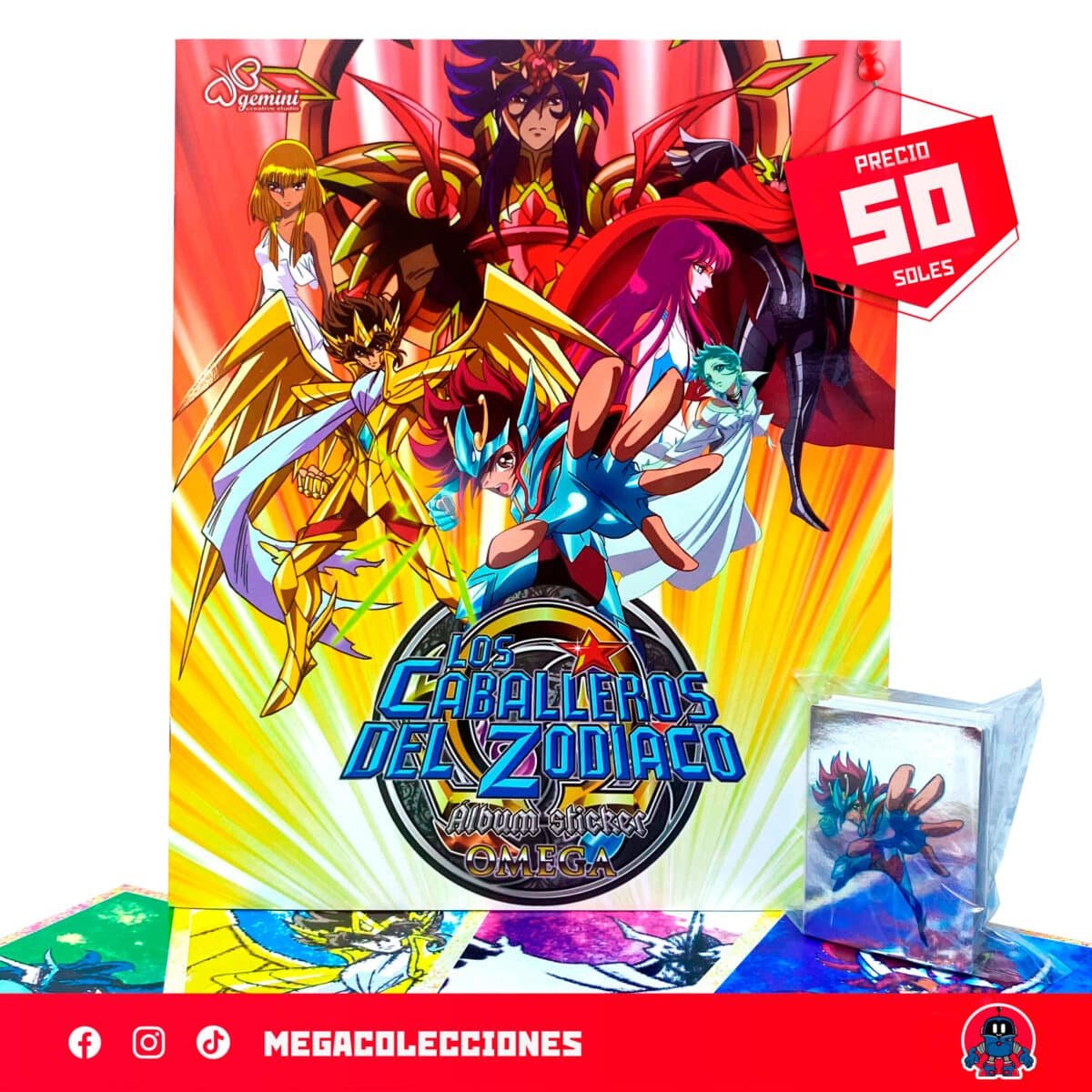 Álbum Caballeros del Zodiaco: La Saga de Omega + Set completo