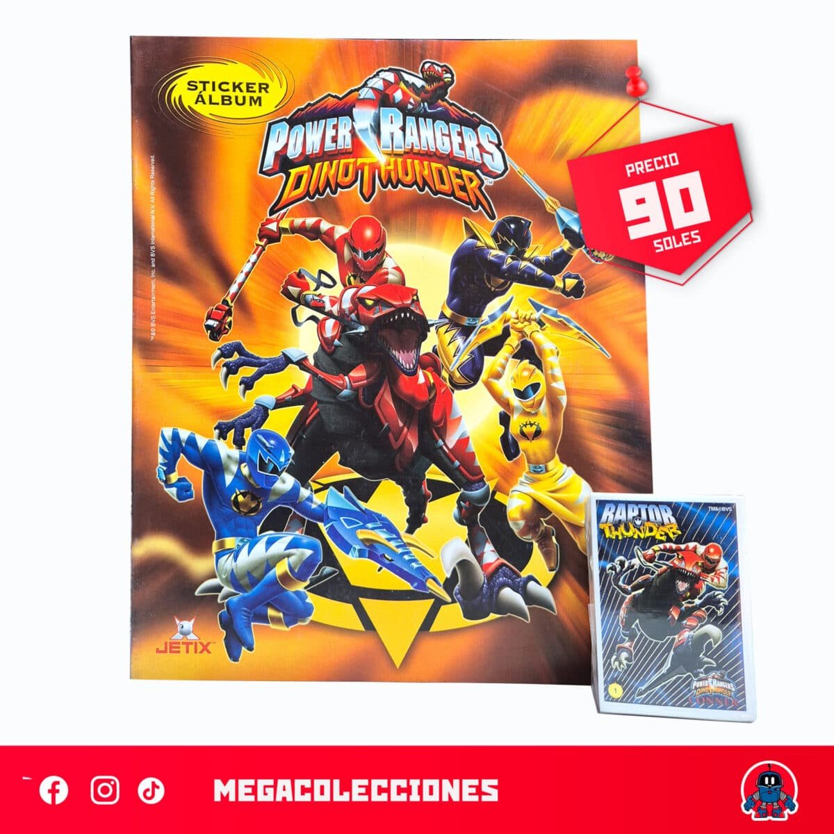 Álbum Power Ranger Dino Thunder (Navarrete) + Set completo de figuras para pegar