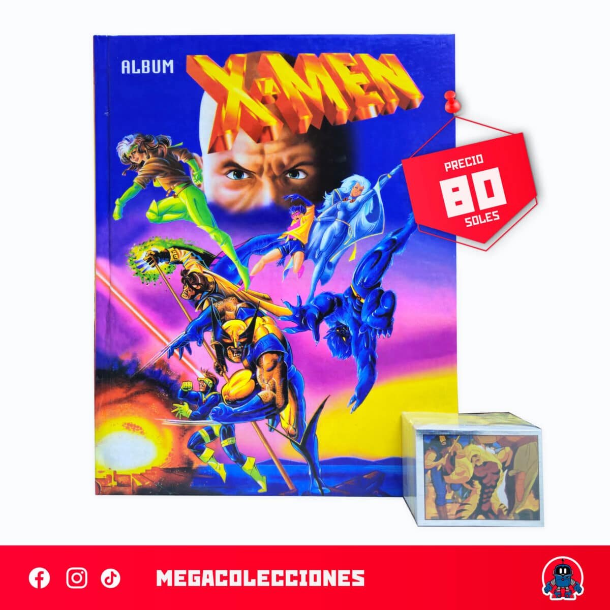 Álbum Tapa Dura X-Men (Reedición Navarrete) + Set completo de figuras para pegar