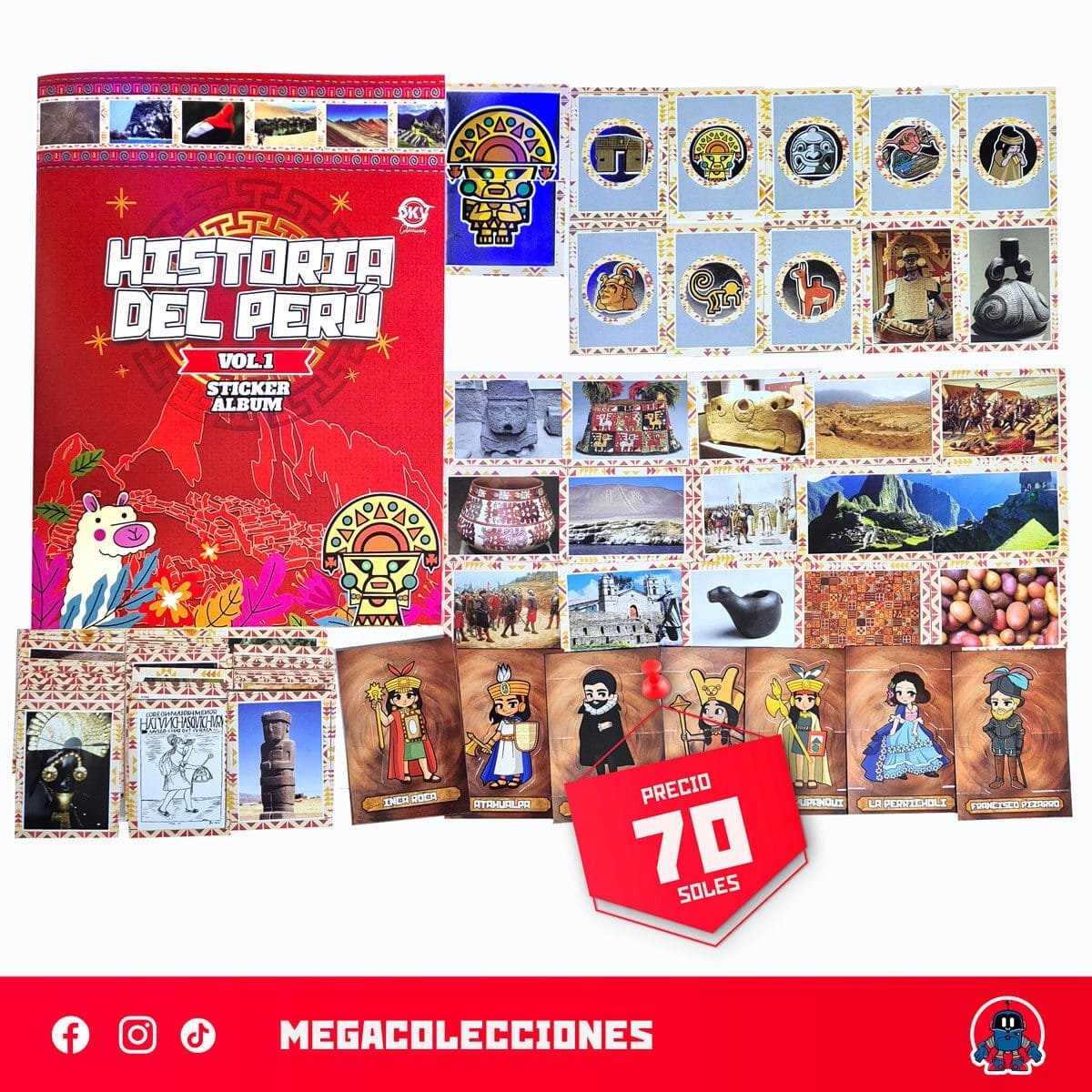 Álbum Historia del Perú Vol.1 (DKV) + Set completo de figuras para pegar