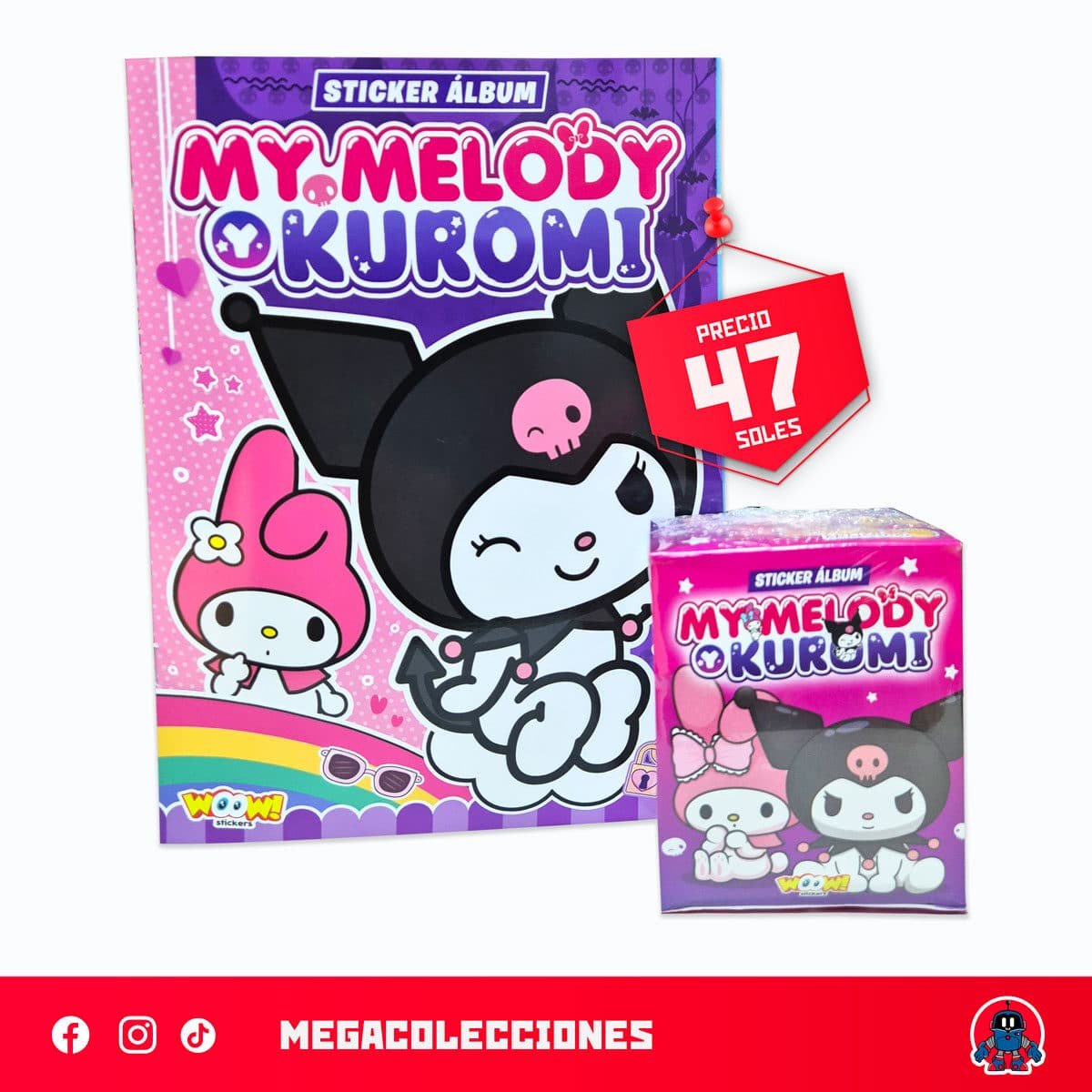 Álbum My Melody Kuromi + Paquetón de 50 sobres