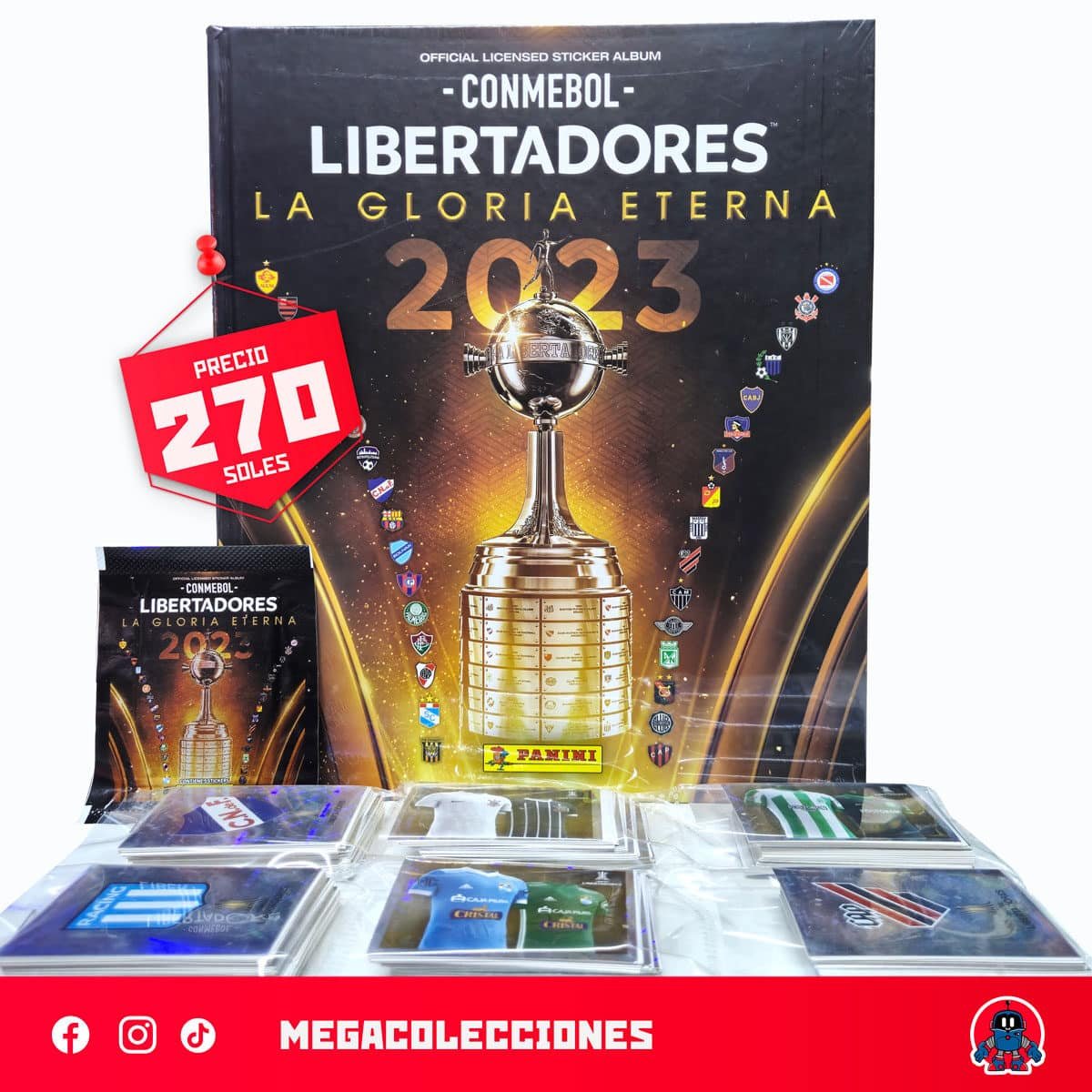 Álbum Tapa Dura Copa Libertadores 2023 (Panini) + Set completo de figuras para pegar