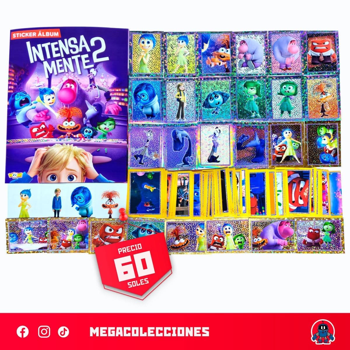 Álbum Intensamente 2 + Set completo de figuras para pegar