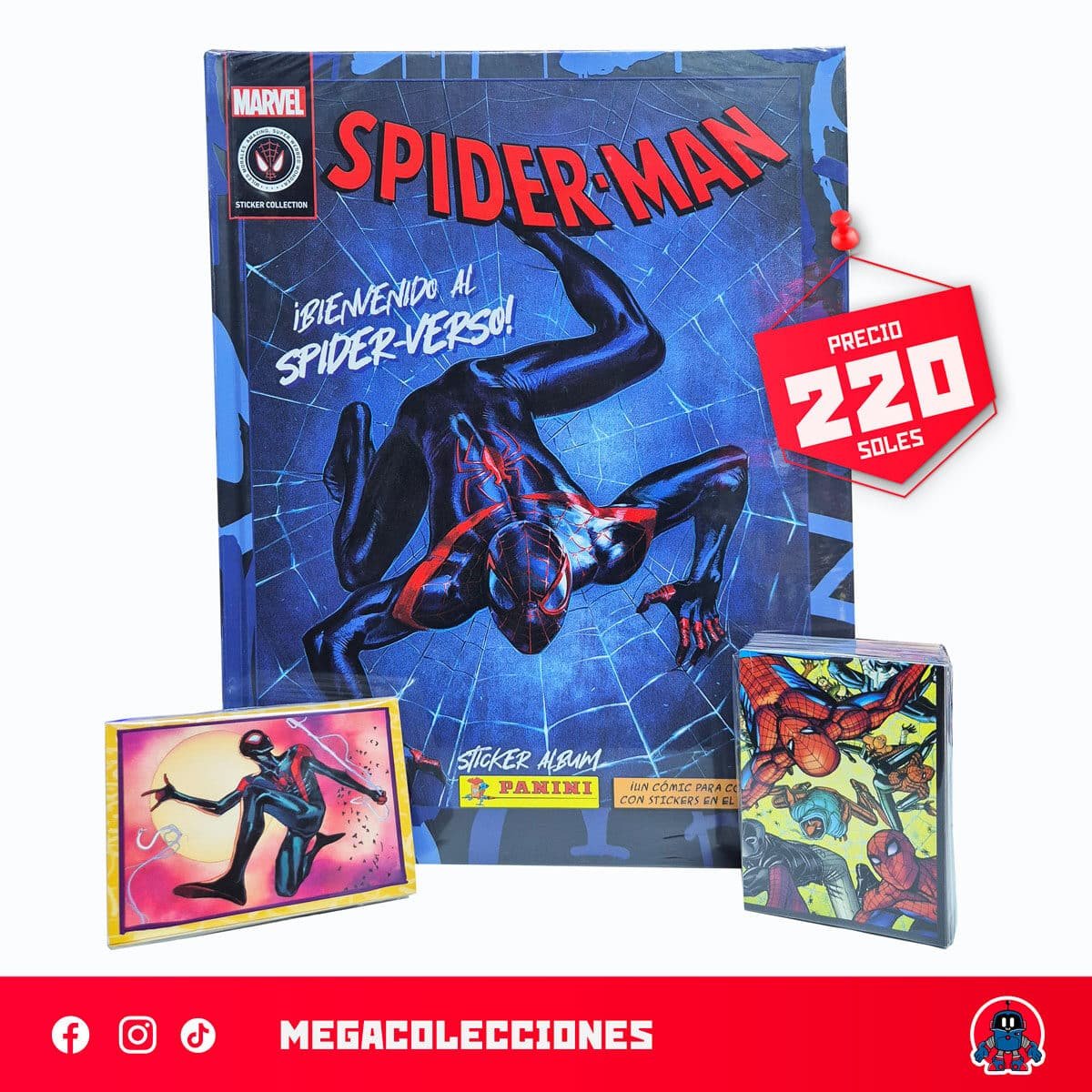 Álbum Tapa Dura Spiderman Multiverso (Panini) + Set completo de figuras para pegar