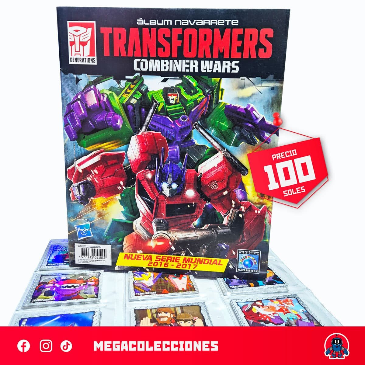 Álbum Transformers Combiner Wars (Navarrete) + Set completo de figuras para pegar