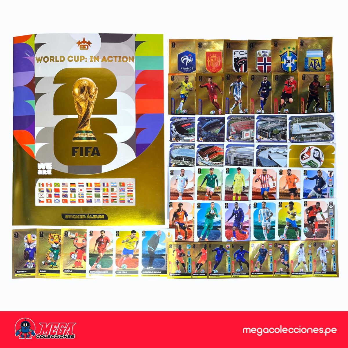 Álbum Tapa Blanda Gold World Cup: In Action 2026 + Set completo
